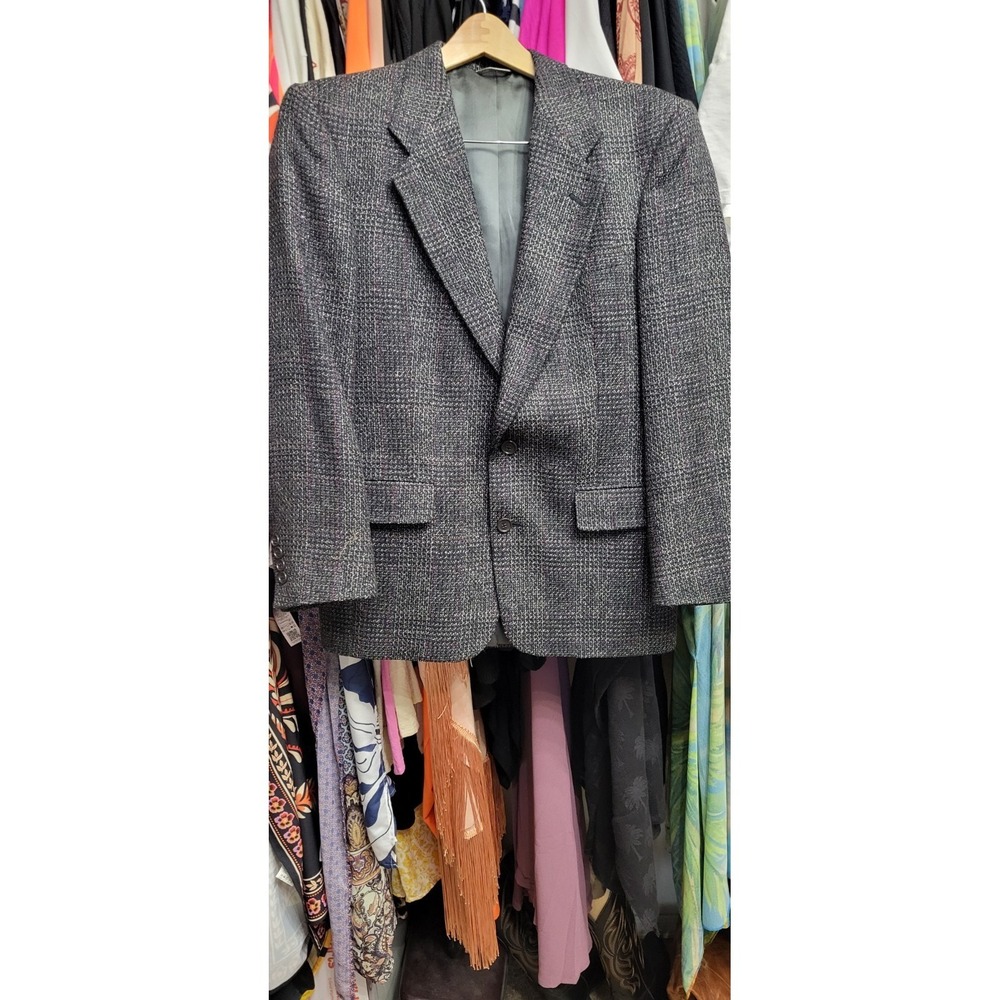 Vtg. Rare Christian Dior‎ Monsieur  Mens Pure Wool Blazer Purp Gray 38S